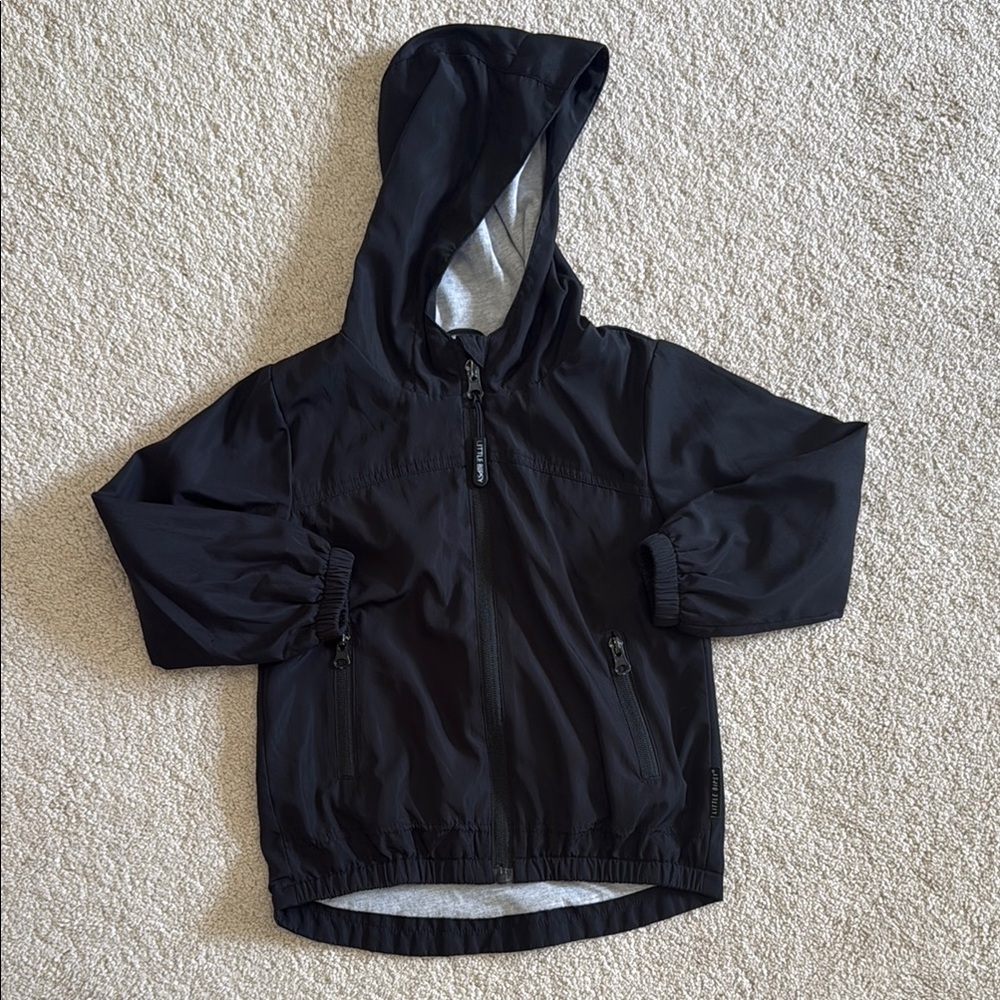 Little Bipsy Black Hooded Windbreaker Jacket